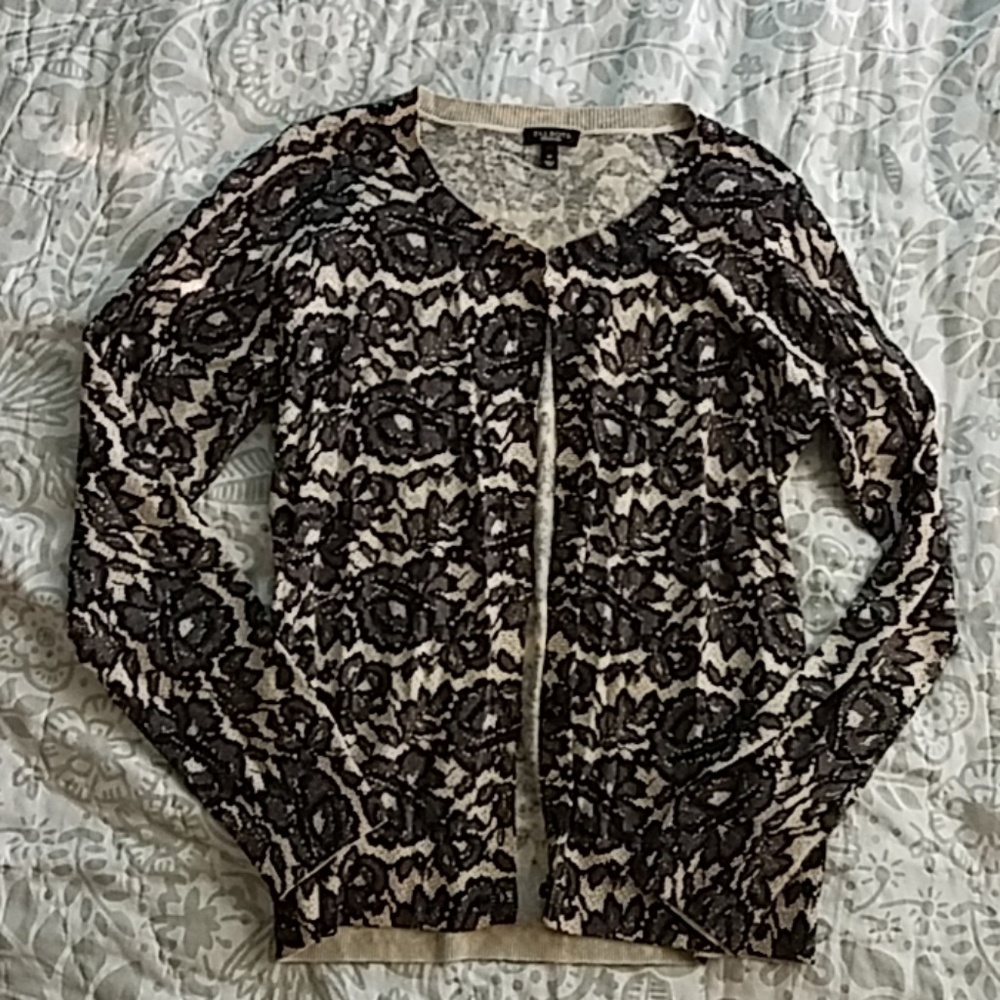 Lace print cardigan